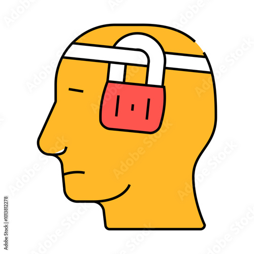 buried thoughts neurosis line icon vector. buried thoughts neurosis sign. isolated symbol illustration