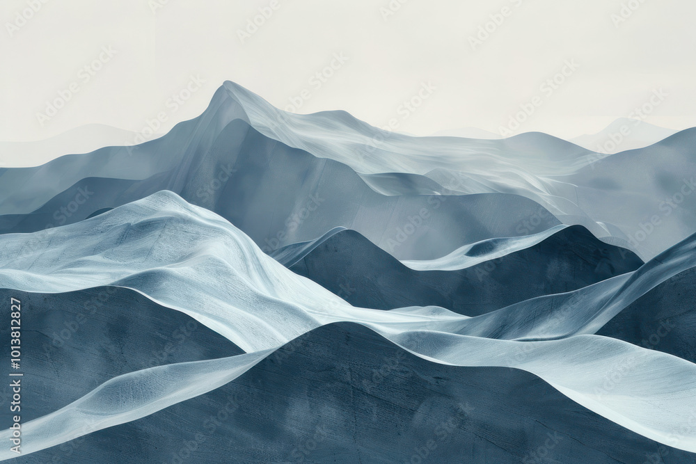 A minimalist abstract interpretation of a mountain range, focusing on shapes and textures A minimalist abstract interpretation of a mountain range, focusing on shapes and textures