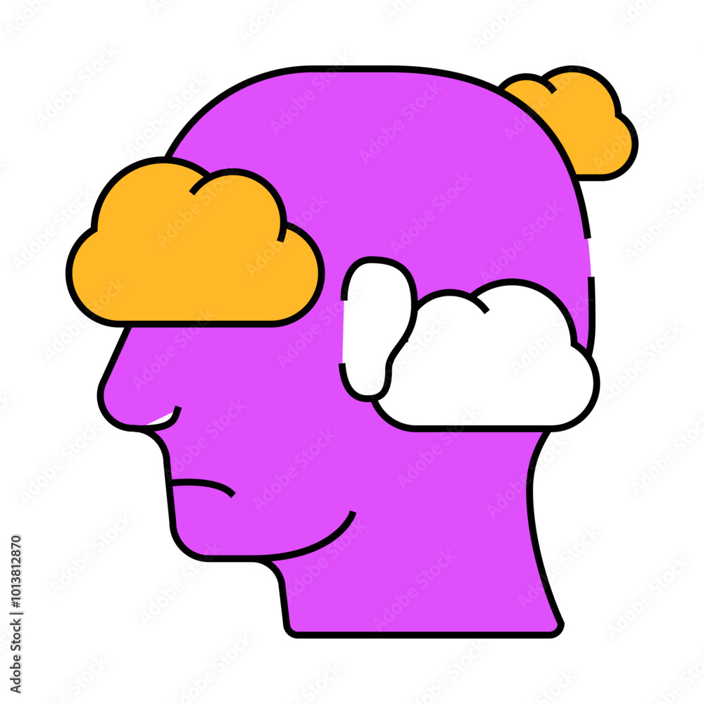 fly in clouds neurosis line icon vector. fly in clouds neurosis sign. isolated symbol illustration fly in clouds neurosis line icon vector. fly in clouds neurosis sign. isolated symbol illustration