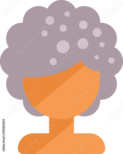 Female character with a skin problem, experiencing itchy scalp and dandruff