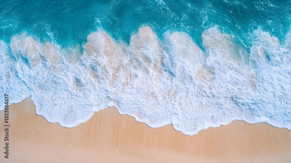 Waves Gently Breaking Over Smooth Untouched Sand Beach Scenery Waves Gently Breaking Over Smooth Untouched Sand Beach Scenery