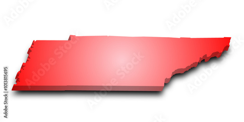 Photos 3d Tennessee map with color