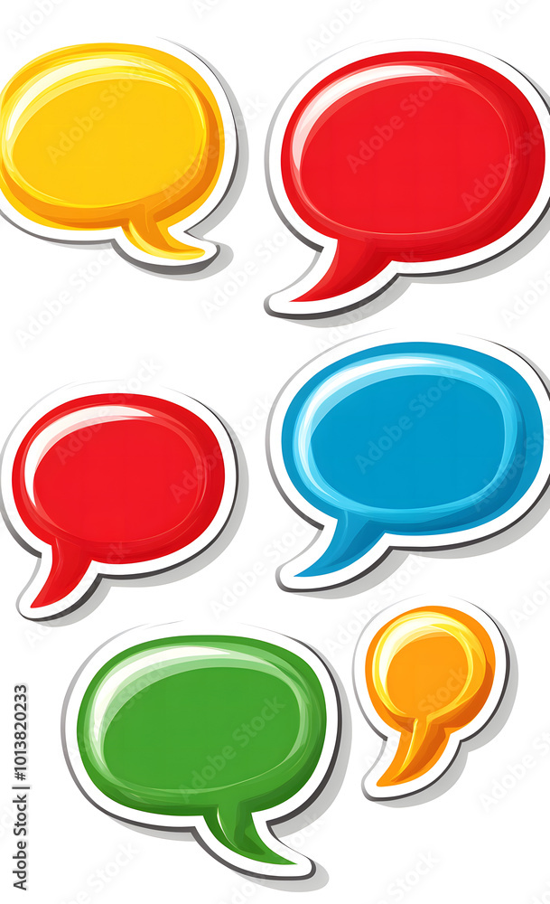 Colorful speech bubbles on a white background design Colorful speech bubbles on a white background design