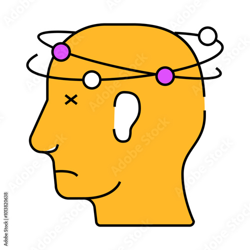 disorientation neurosis line icon vector. disorientation neurosis sign. isolated symbol illustration
