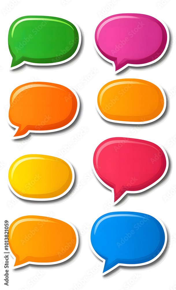 Colorful speech bubbles on a white background design Colorful speech bubbles on a white background design