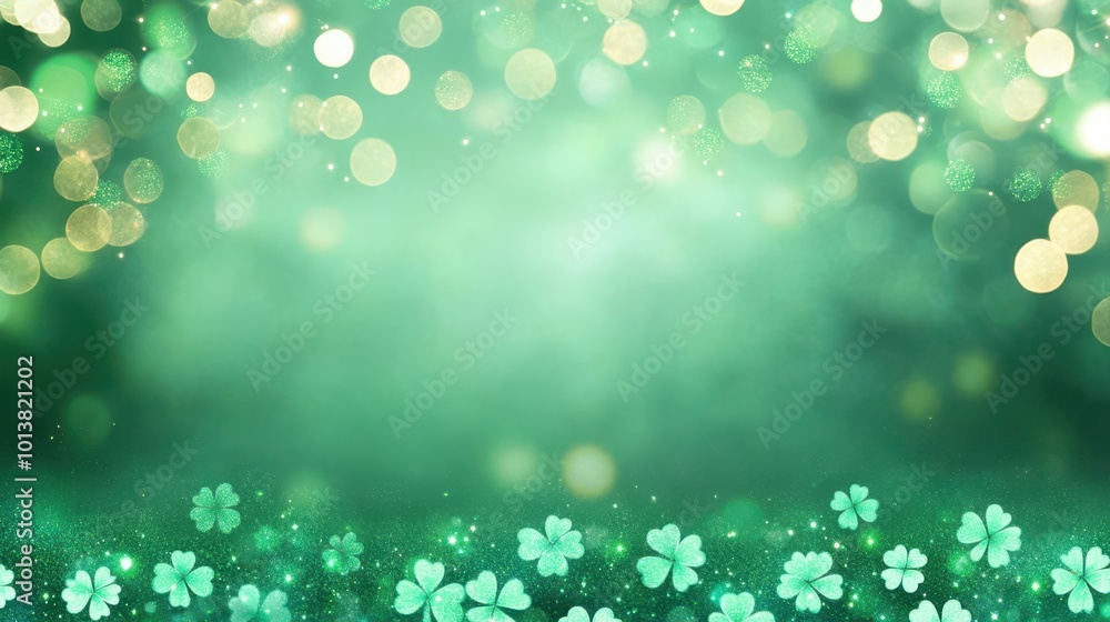 A lush field of green shamrocks, symbolizing luck and prosperity. St. Patrick's Day and nature concept. A lush field of green shamrocks, symbolizing luck and prosperity. St. Patrick's Day and nature concept.