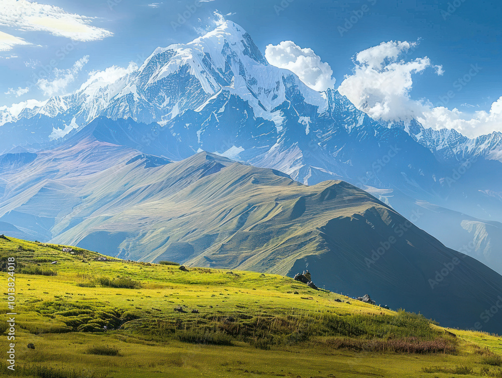 Obraz premium A remote mountain range in a lesser-known destination, offering pristine landscapes and endless vistas