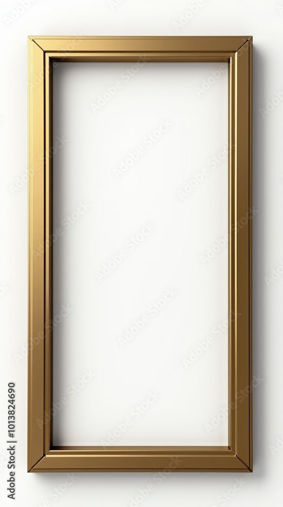 Luxurious modern gold frame on a white background Luxurious modern gold frame on a white background