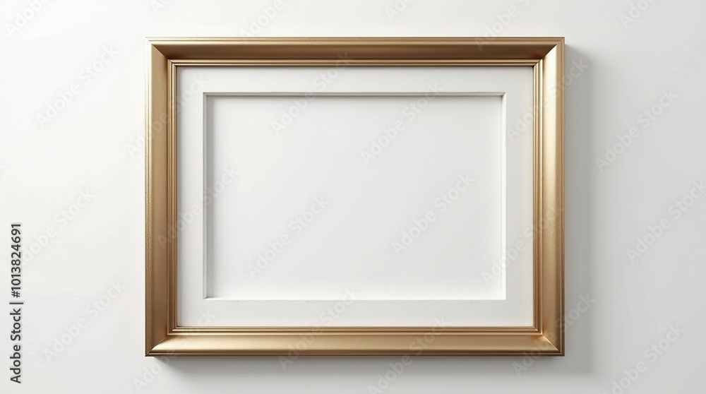 Elegant gold frame in modern style on a white background Elegant gold frame in modern style on a white background
