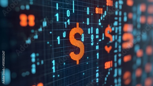 Digital Currency Exchange Background with Symbols