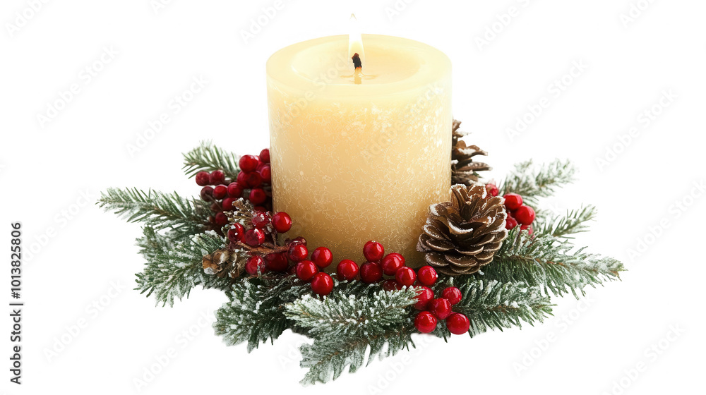 Christmas Candle Isolated on White Background, Simple Vector, PNG File with Transparent Background Christmas Candle Isolated on White Background, Simple Vector, PNG File with Transparent Background