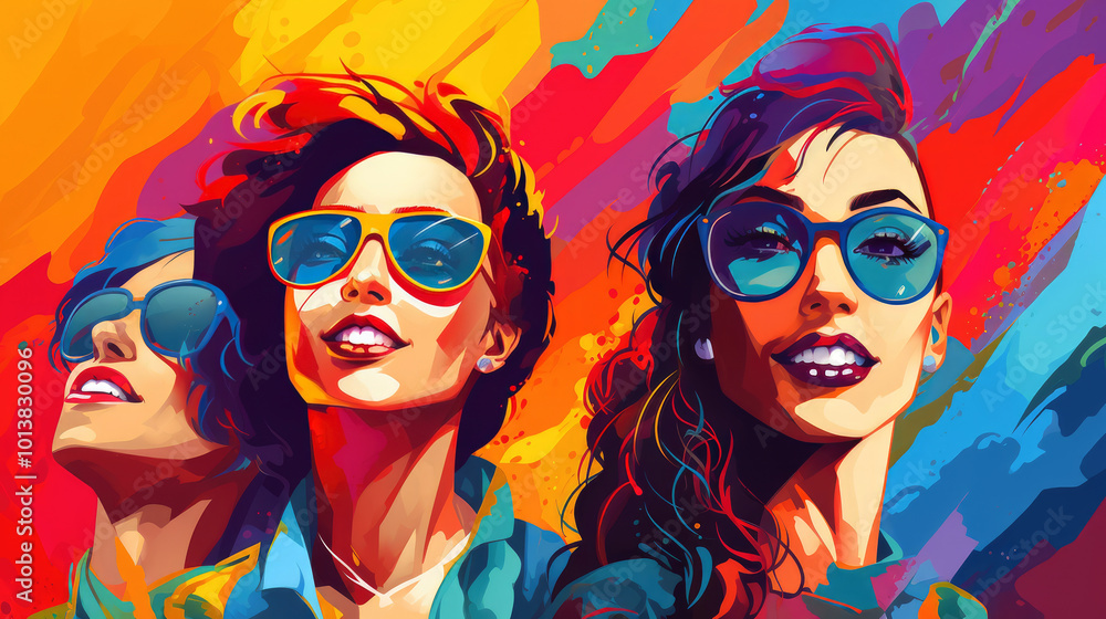 Obraz premium generated illustration of texture or background depicting the pride day and the LGBT community with diverse people