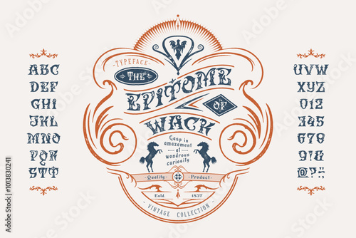 Font The Epitome. Craft vintage typeface design.