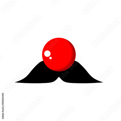 Red nose and mustache illustration