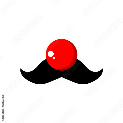 Red nose and mustache illustration