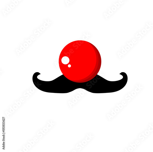 Red nose and mustache illustration