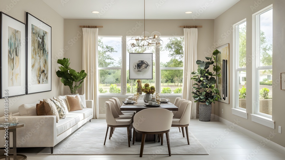 Fototapeta premium Home living room interior with armchairs, TV screen, decorations, and a mockup frame