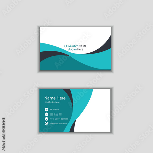 Business card template with abstract shapes