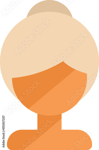 Simple flat vector icon of a woman with blond hair in a bun, great for avatars or user icons