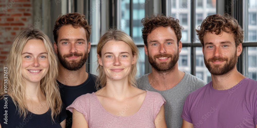 Happy Diverse Group of Friends Portrait Smiling Together Casual Clothing Happy Diverse Group of Friends Portrait Smiling Together Casual Clothing