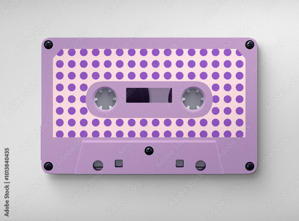Fototapeta premium Vintage Retro Cassette, cassette tape isolated on white, retro audio tape, 3d illustration, 3d rendering