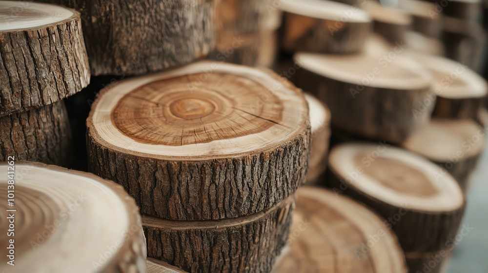 Close-up of stacked wooden logs, showcasing their natural texture and patterns, ideal for eco-friendly and rustic themes. Close-up of stacked wooden logs, showcasing their natural texture and patterns, ideal for eco-friendly and rustic themes.
