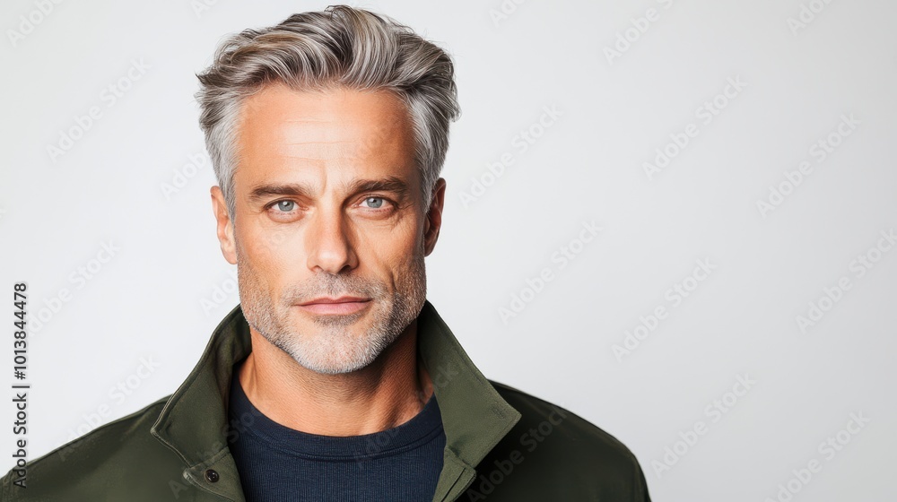 Portrait of a Handsome Mature Man with Grey Hair Portrait of a Handsome Mature Man with Grey Hair