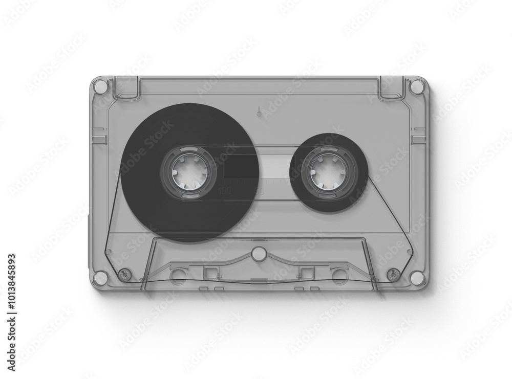 Naklejka premium Vintage Retro Cassette, cassette tape isolated on white, retro audio tape, 3d illustration, 3d rendering
