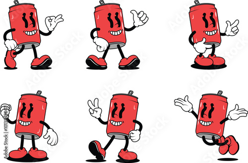 Cartoon Canned Soda Character Illustrations with Various Styles