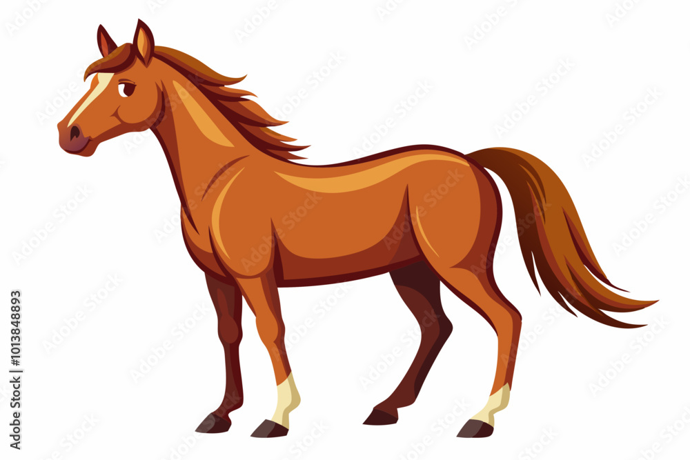 Fototapeta premium A brown horse VECTOR ILLUSTRATION