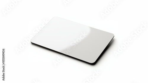 Blank credit card in sleek metal, shown on a pure white background. A clean, smooth metal credit card with no text or design against a white backdrop.