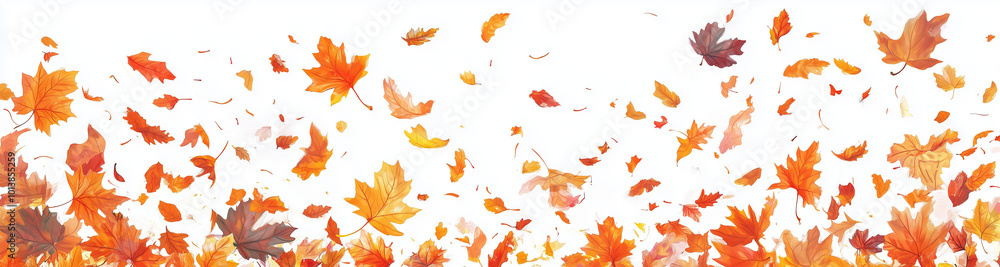 Autumn leaves in fall, bright explosion of leaves, vector illustration on white background, PNG transparent, vector Autumn leaves in fall, bright explosion of leaves, vector illustration on white background, PNG transparent, vector