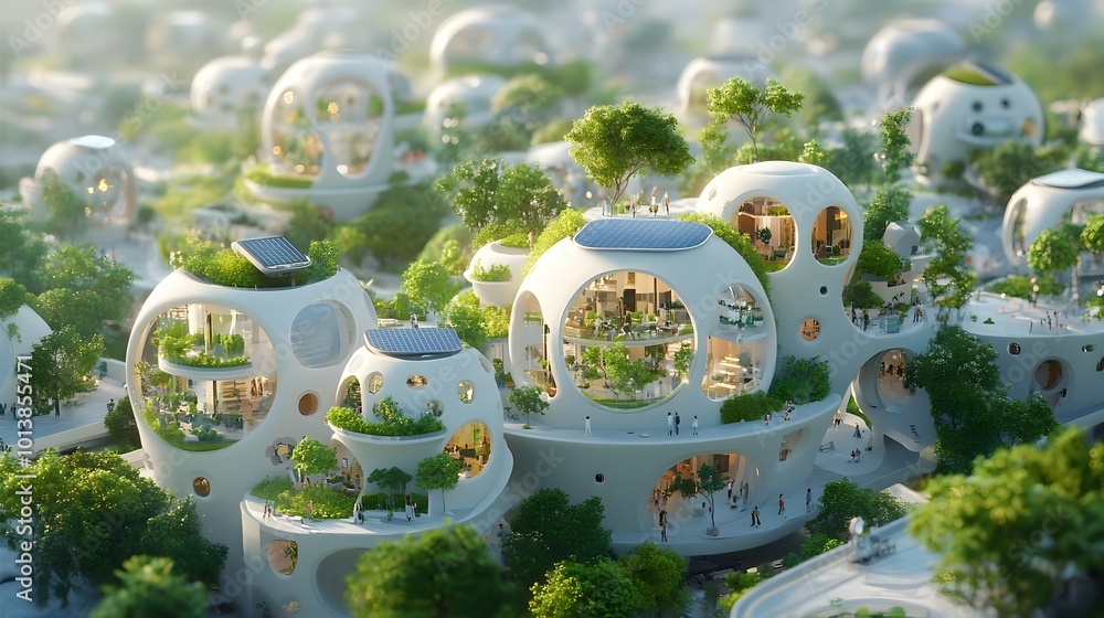 Visionary futuristic city plan featuring cutting edge green skyscrapers with solar panel arrays an advanced electric mass transit system Visionary futuristic city plan featuring cutting edge green skyscrapers with solar panel arrays an advanced electric mass transit system