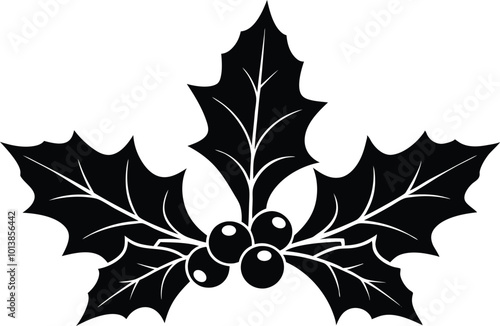 Vector Christmas Holly Leaves and Berries - Festive Holiday Design