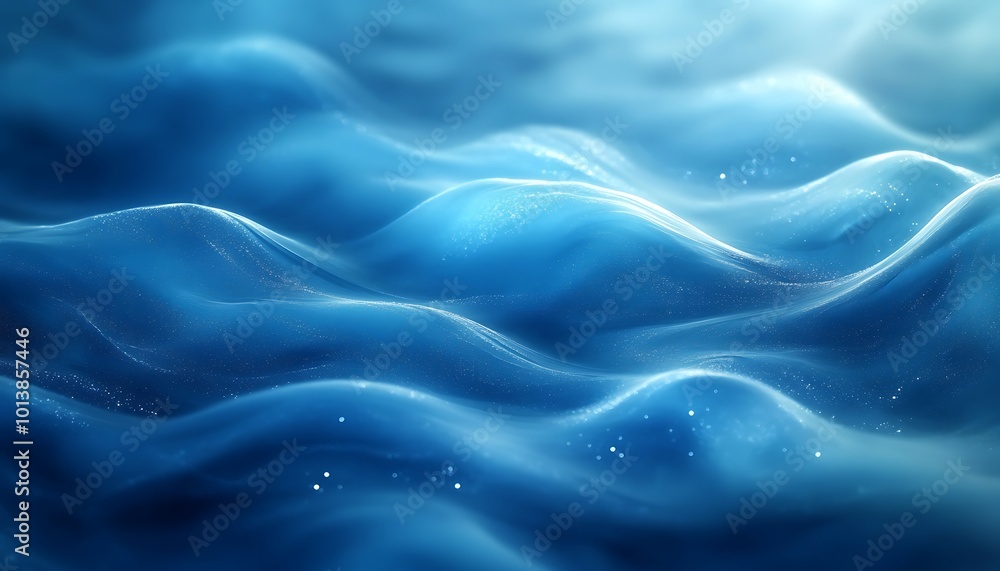 A serene underwater scene showcasing undulating blue waves with a gentle, flowing texture and a soft, ethereal light. A serene underwater scene showcasing undulating blue waves with a gentle, flowing texture and a soft, ethereal light.