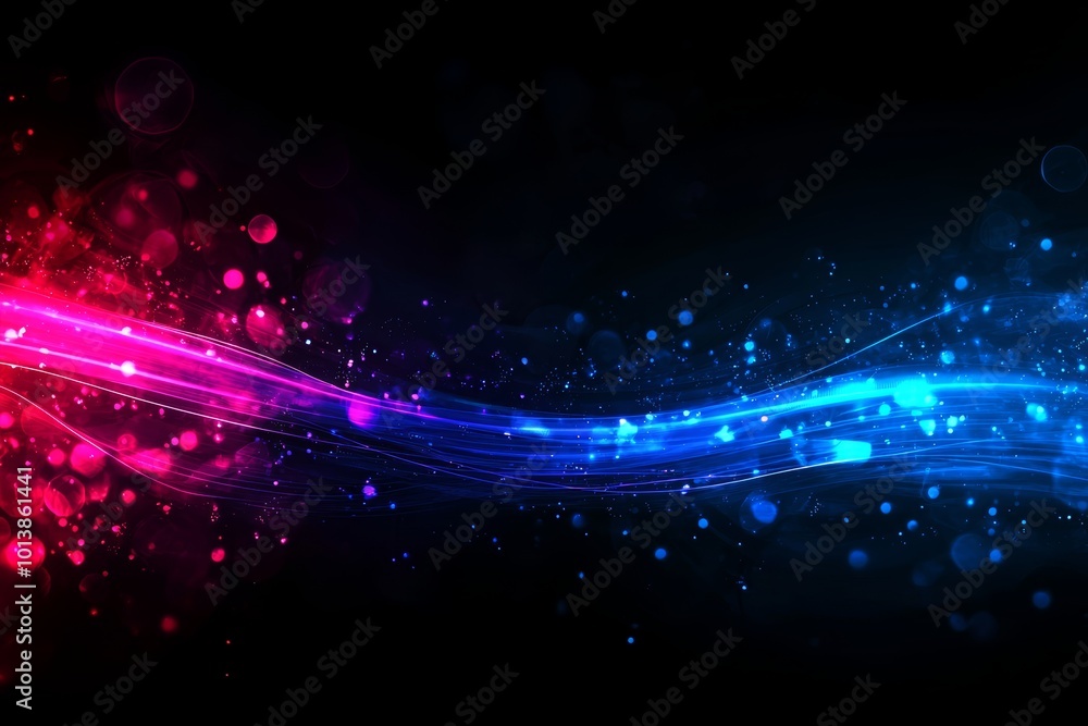 Neon beams extending across a dark horizon, vibrant blue and pink glow, futuristic abstract design, high-tech light display Neon beams extending across a dark horizon, vibrant blue and pink glow, futuristic abstract design, high-tech light display