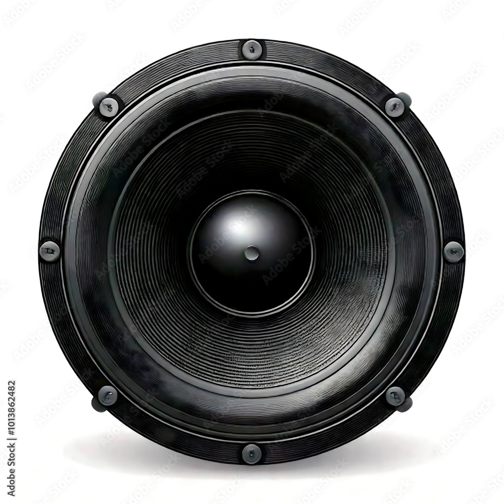 Black Tall Loud Speaker Isolated on White Background Black Tall Loud Speaker Isolated on White Background