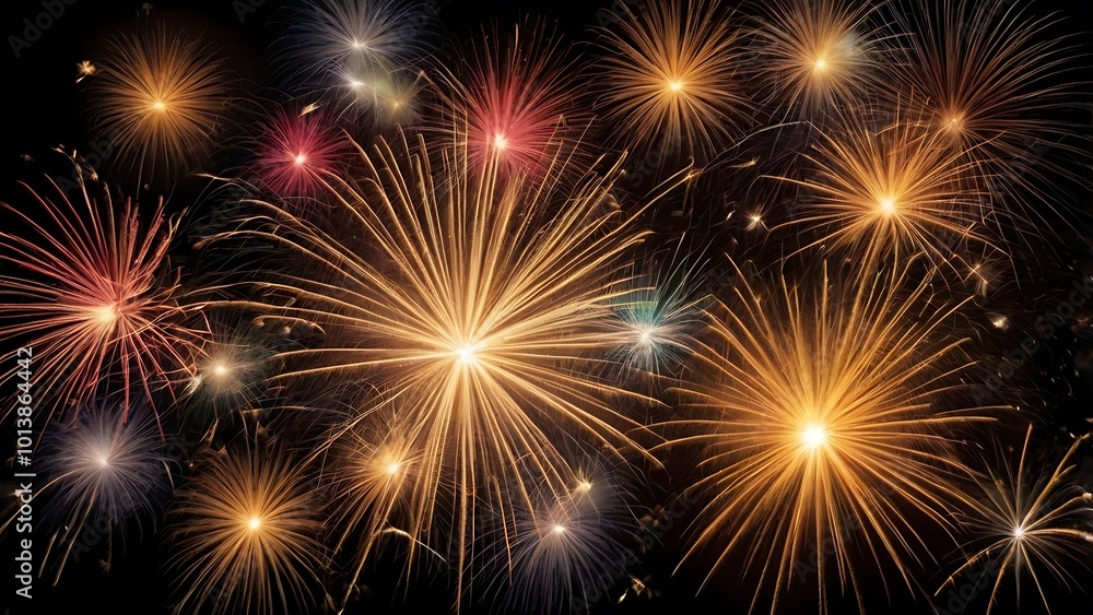 A sky filled with colorful bursts of firecrackers, set against a plain black background, capturing the excitement and festivity of Diwali night. A sky filled with colorful bursts of firecrackers, set against a plain black background, capturing the excitement and festivity of Diwali night.