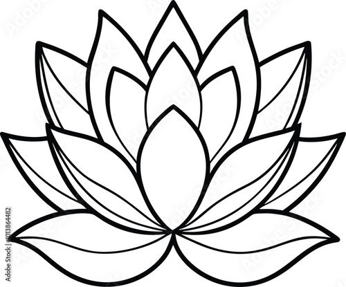 lotus flower line art  silhouette vector illustration