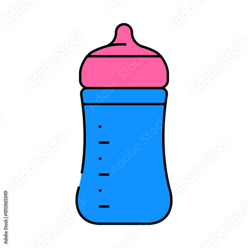 baby feeding plastic bottle line icon vector. baby feeding plastic bottle sign. isolated symbol illustration