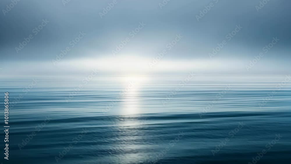 Serene ocean sunrise with misty horizon, calming Serene ocean sunrise with misty horizon, calming