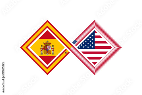 deal concept. spanish and american english language translation icon. vector illustration isolated on white background