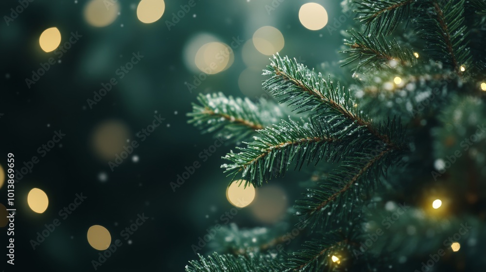Close-up view of a Christmas tree background Close-up view of a Christmas tree background