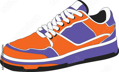 Shoes sneaker cartoon vector icon, set of sneakers design vectors isolated, full color sneaker template flat design