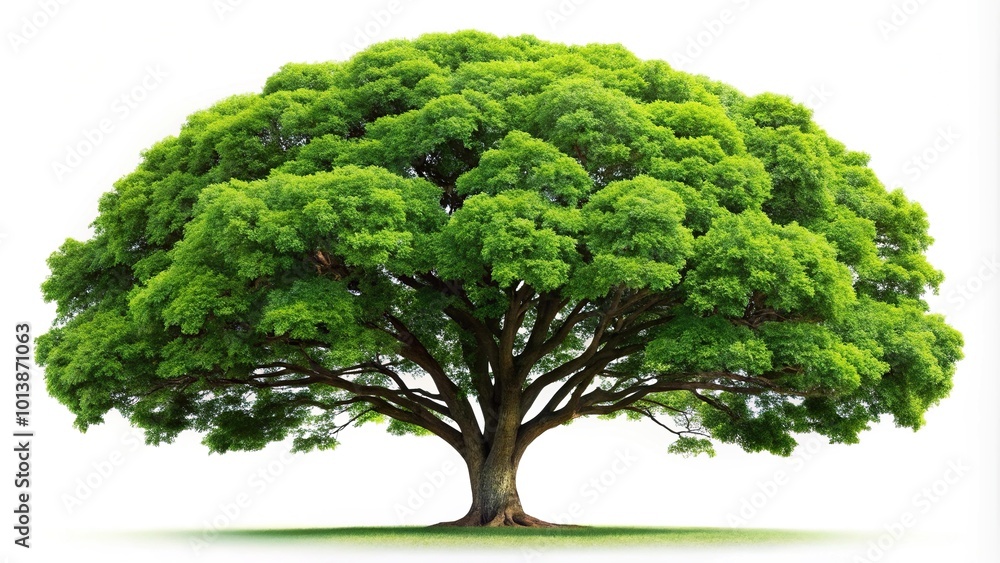 Big tree with green leaves on white background Big tree with green leaves on white background