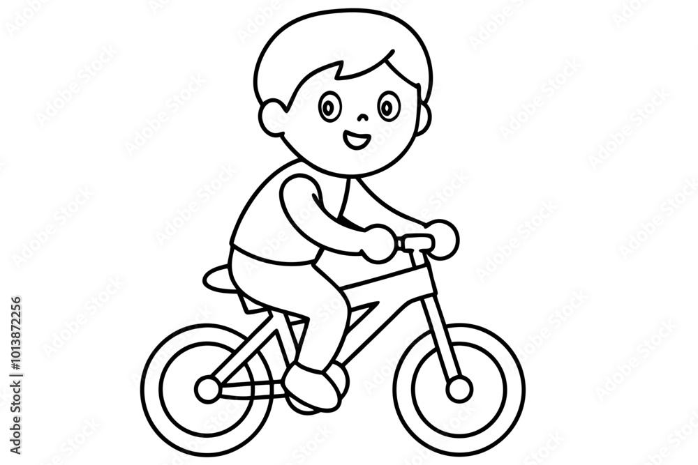 Vector Illustration of a Happy Boy Riding a Bike Perfect for Kids Coloring Fun
Vector Illustration of a Happy Boy Riding a Bike Perfect for Kids Coloring Fun