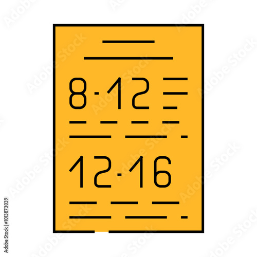 schedule of canteen work line icon vector. schedule of canteen work sign. isolated symbol illustration