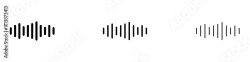 Audio vector icon set in black and blue colors.