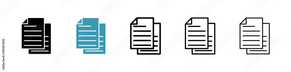Duplicate vector icon set in black and blue colors. Duplicate vector icon set in black and blue colors.