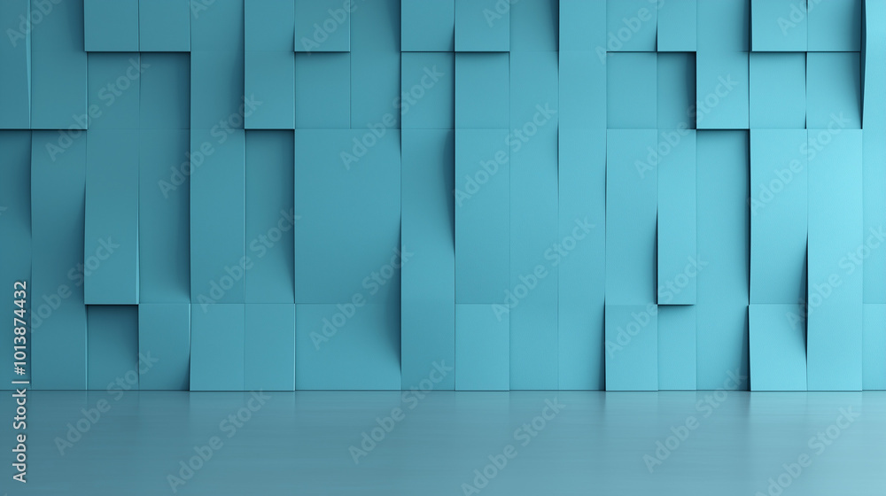 Abstract Blue Geometric Wall Interior Design Abstract Blue Geometric Wall Interior Design
